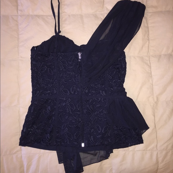 NWOT Gorgeous black Bebe mesh and lace top, S - Picture 5 of 6